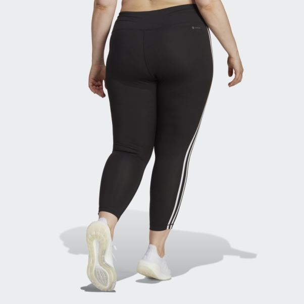 Legging 7/8 Taille Haute Adidas Train Essentials Noir à 3 Bandes (grande Taille)