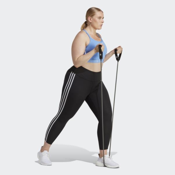 Legging 7/8 Taille Haute Adidas Train Essentials Noir à 3 Bandes (grande Taille)