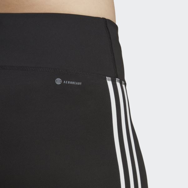 Legging 7/8 Taille Haute Adidas Train Essentials Noir à 3 Bandes (grande Taille)