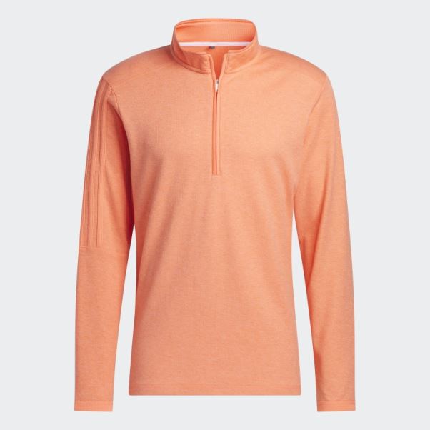 Pull Adidas 3 Bandes Zip Quart Corail Mel