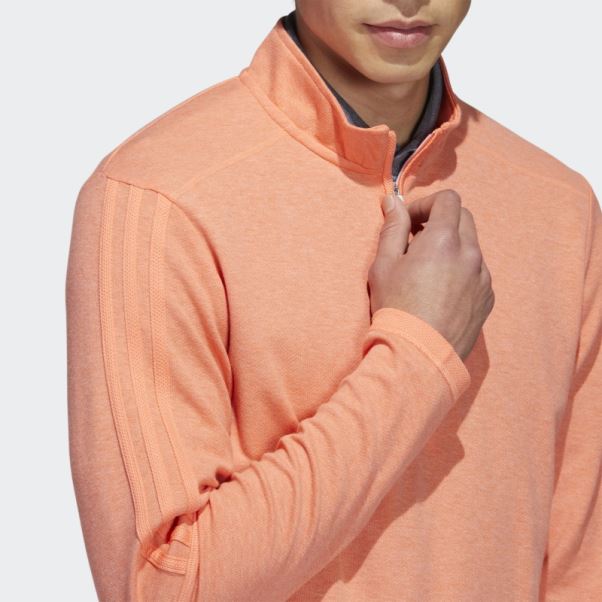 Pull Adidas 3 Bandes Zip Quart Corail Mel