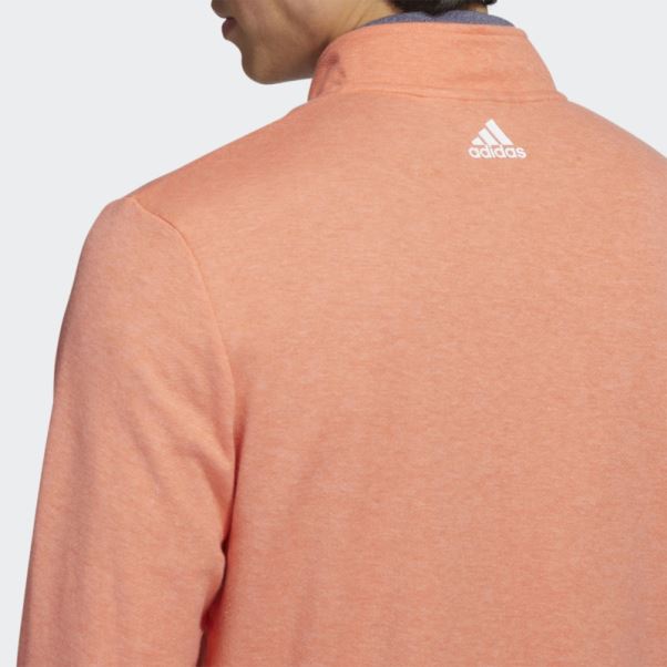 Pull Adidas 3 Bandes Zip Quart Corail Mel