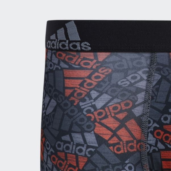 Adidas Boxer Orange Sport Performance Graphique 4 Paires