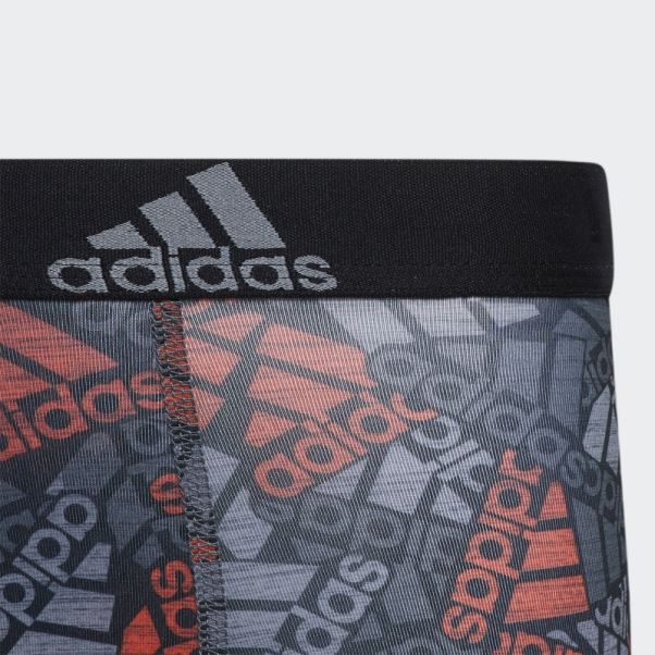 Adidas Boxer Orange Sport Performance Graphique 4 Paires