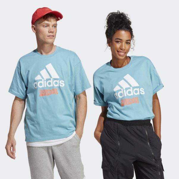 T-shirt Graphique Adidas Bleu