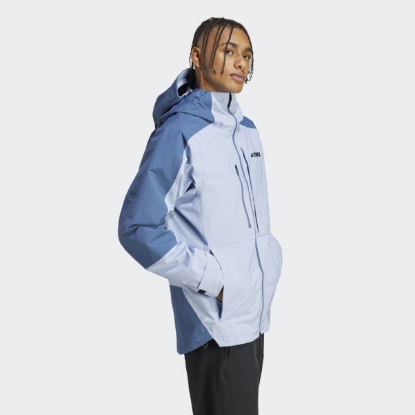 Veste De Randonnée Adidas Terrex Xploric Rain.rdy Bleu Aube