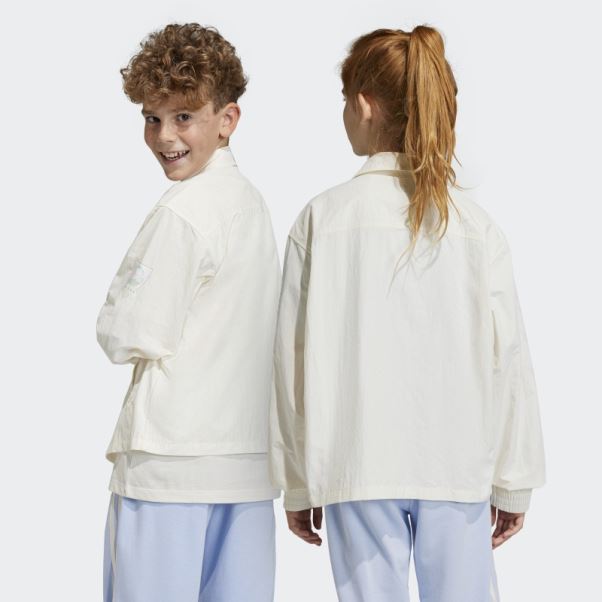 Adidas Veste à Imprimé Graphique Tissé Blanc
