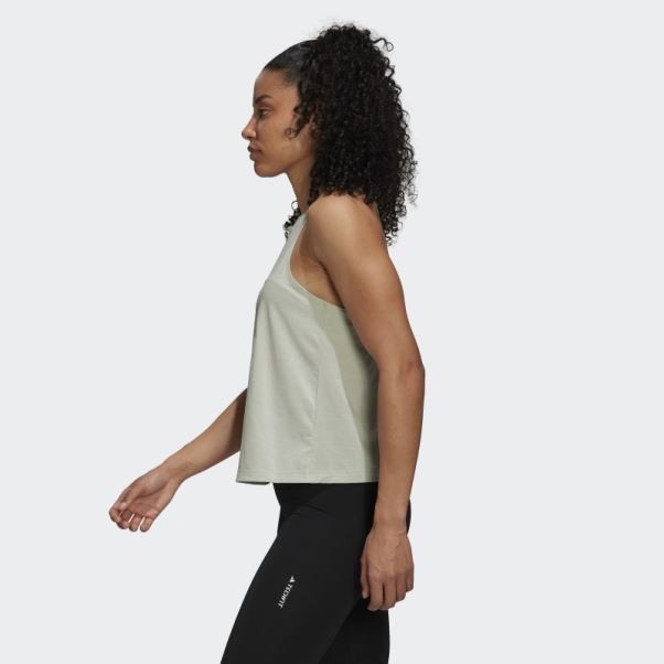 Vert Train Icônes 3 Barre Logo Débardeur Adidas