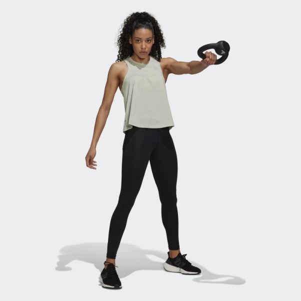 Vert Train Icônes 3 Barre Logo Débardeur Adidas