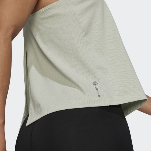 Vert Train Icônes 3 Barre Logo Débardeur Adidas