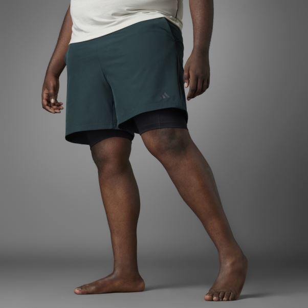 Short De Yoga 2 En 1 Authentique équilibre Vert Adidas