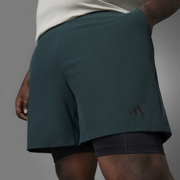 Short De Yoga 2 En 1 Authentique équilibre Vert Adidas