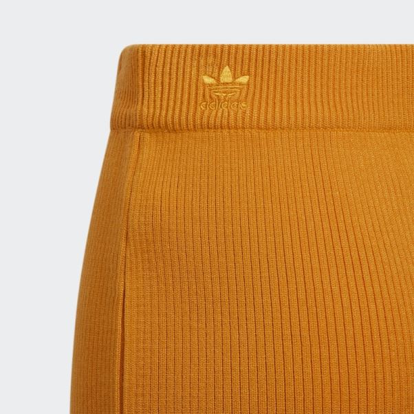 Jupe Côtelée Orange Focus Adidas