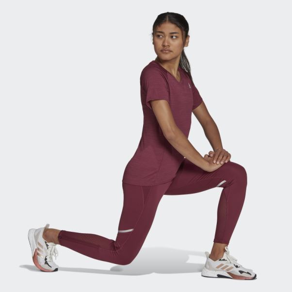 Crimson Possède Le T-shirt De Course Adidas