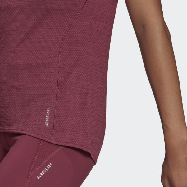 Crimson Possède Le T-shirt De Course Adidas