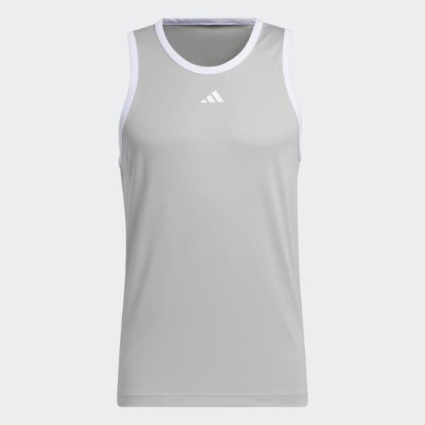 Adidas Basketball 3-stripes Débardeur Mode Métal Gris