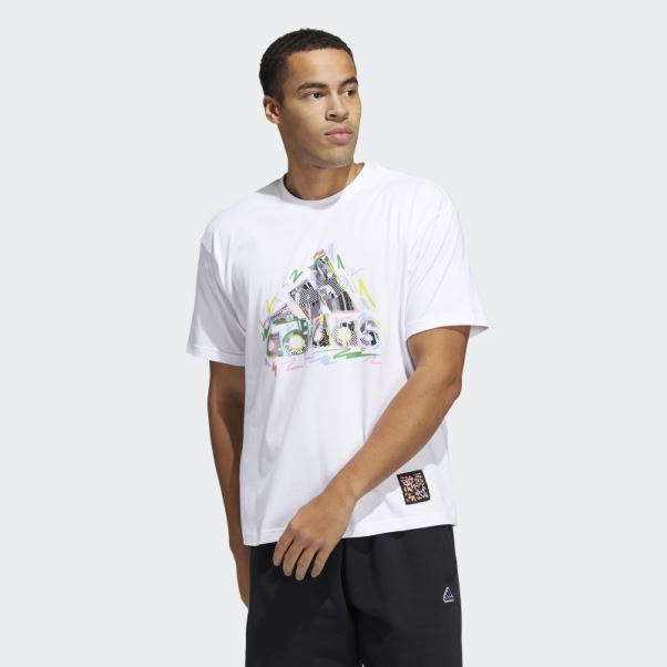 T-shirt Adidas Pride Stylé (non Genré) Blanc