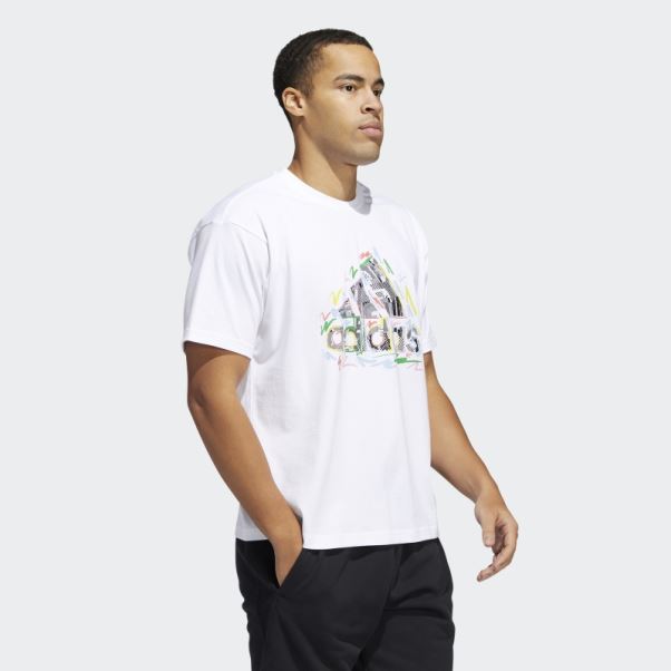 T-shirt Adidas Pride Stylé (non Genré) Blanc