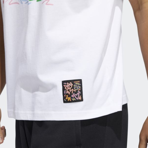 T-shirt Adidas Pride Stylé (non Genré) Blanc