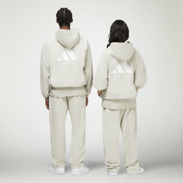 Sweat à Capuche En Velours Adidas Basketball Vert Chaud