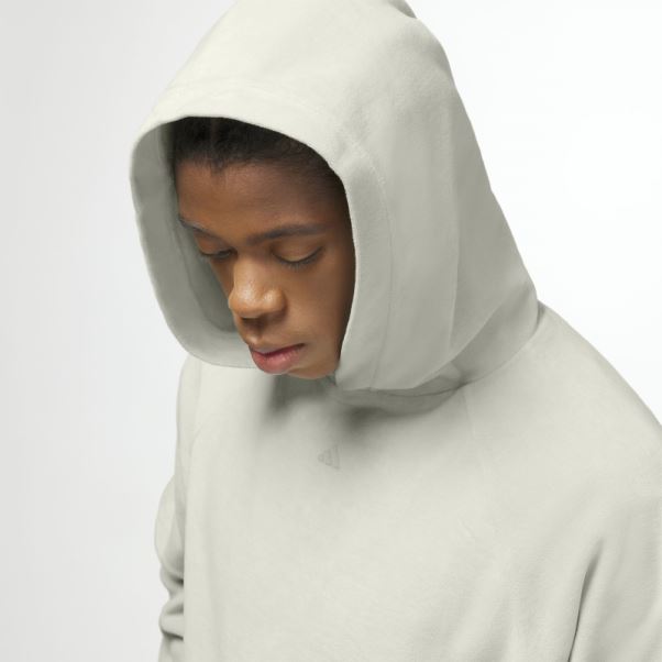 Sweat à Capuche En Velours Adidas Basketball Vert Chaud