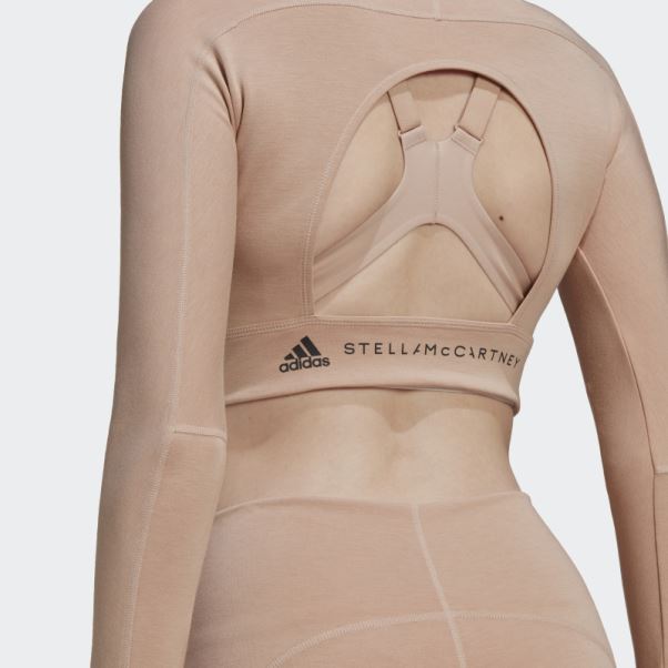 Adidas By Stella Mccartney Truestrength Cropped Manches Longues Cendre Perle Mode