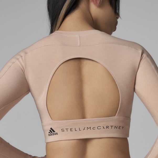 Adidas By Stella Mccartney Truestrength Cropped Manches Longues Cendre Perle Mode