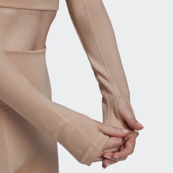 Adidas By Stella Mccartney Truestrength Cropped Manches Longues Cendre Perle Mode