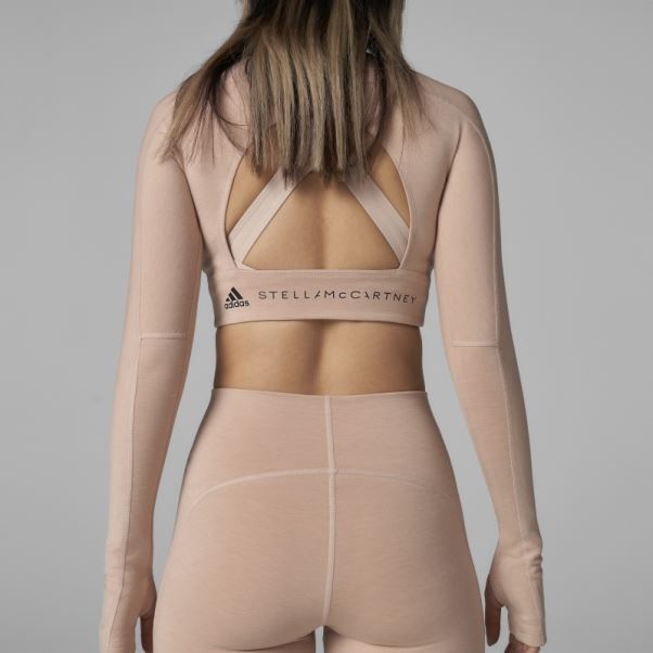 Adidas By Stella Mccartney Truestrength Cropped Manches Longues Cendre Perle Mode