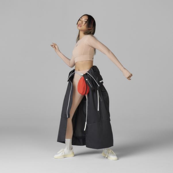 Adidas By Stella Mccartney Truestrength Cropped Manches Longues Cendre Perle Mode