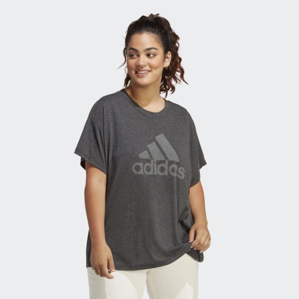 T-shirt Adidas Future Icons Winners 3.0 Noir Chiné (grande Taille)