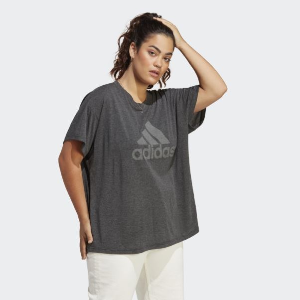 T-shirt Adidas Future Icons Winners 3.0 Noir Chiné (grande Taille)