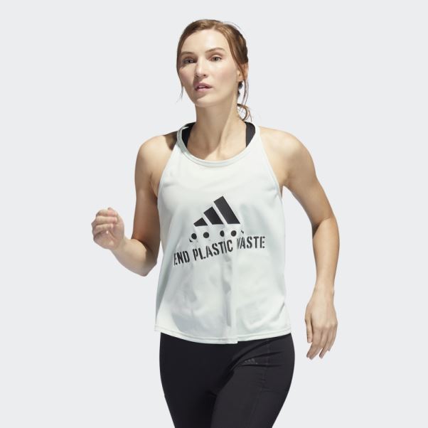 Adidas Run Fast Running Débardeur Graphique Vert