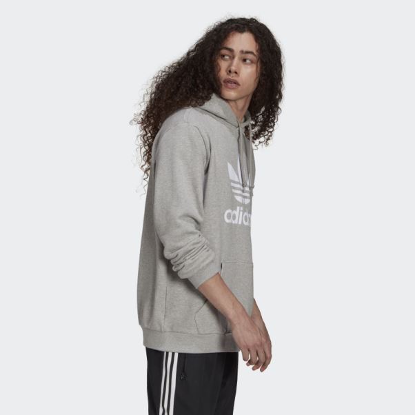 Sweat à Capuche Adicolor Classics Trèfle Adidas Gris Moyen