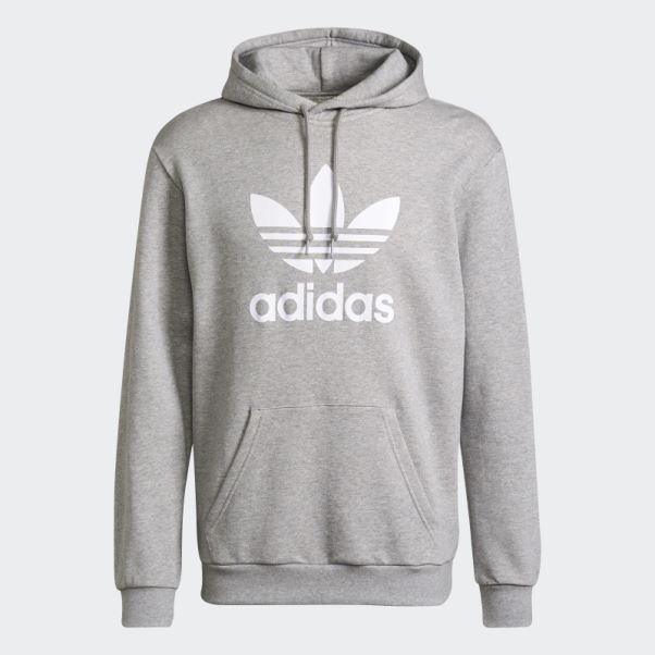 Sweat à Capuche Adicolor Classics Trèfle Adidas Gris Moyen