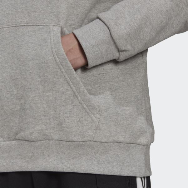 Sweat à Capuche Adidas Adicolor Classics Trèfle Gris Moyen