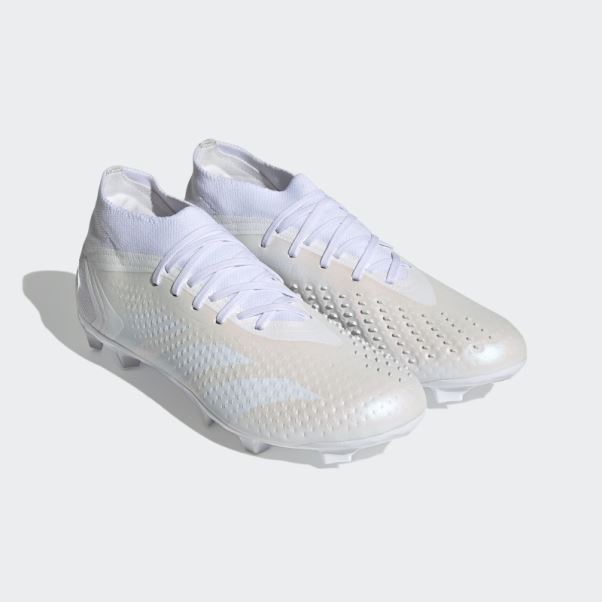 Chaussures Adidas Predator Precision.2 Blanches Pour Sol Ferme