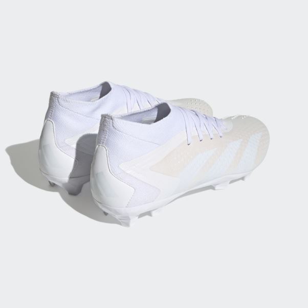 Chaussures Adidas Predator Precision.2 Blanches Pour Sol Ferme