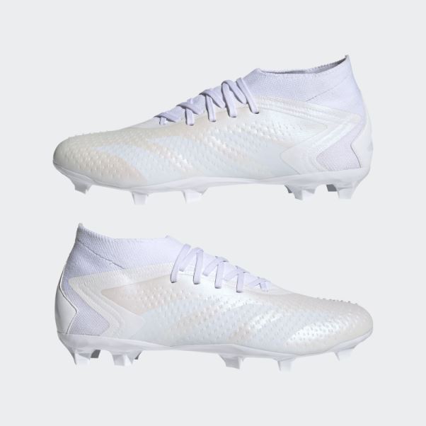 Chaussures Adidas Predator Precision.2 Blanches Pour Sol Ferme