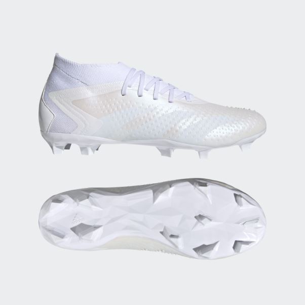Adidas Predator Precision.2 Chaussures De Sol Ferme Blanc Chaud