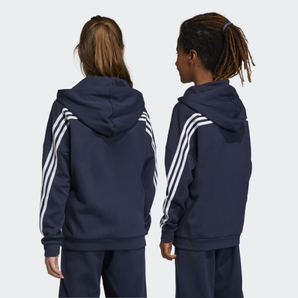 Adidas Future Icon 3-stripes Full-zip Sweat à Capuche Encre