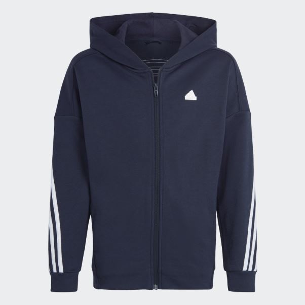 Adidas Future Icon 3-stripes Full-zip Sweat à Capuche Encre