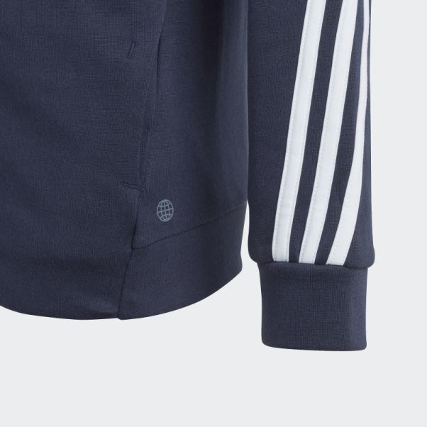Adidas Future Icon 3-stripes Full-zip Sweat à Capuche Encre