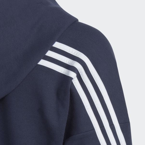 Adidas Future Icon 3-stripes Full-zip Sweat à Capuche Encre