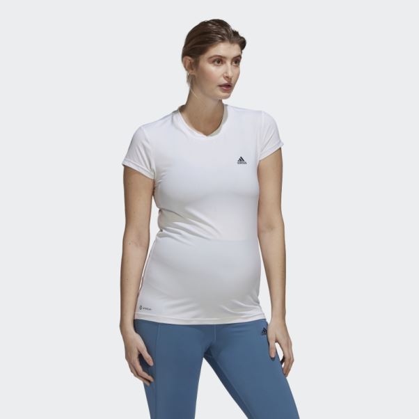 T-shirt De Sport Colorblock Conçu Pour Se Déplacer (maternité) Blanc Adidas