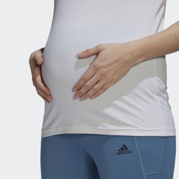 T-shirt De Sport Colorblock Conçu Pour Se Déplacer (maternité) Blanc Adidas