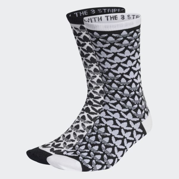 Chaussettes Mi-mollet Fines Monogram Adidas 2 Paires Noir