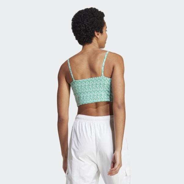 Débardeur Adidas Imprimé Corset Graphique Fashion Allover Vert Court