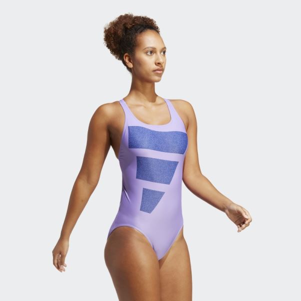 Maillot De Bain Graphique Adidas Violet Big Bars