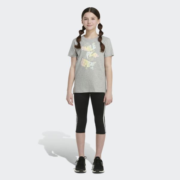 T-shirt à Manches Courtes Ventilé Chiné Gris Moyen Adidas